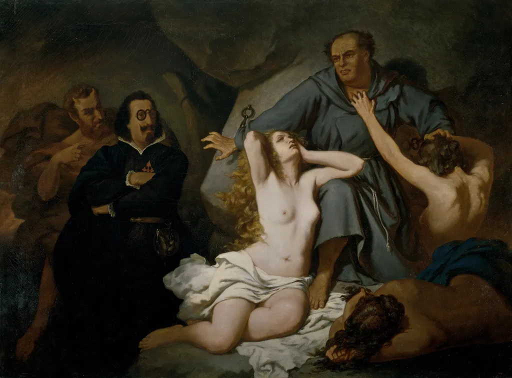 Lutero. Asunto tomado del ''Sueño del Infierno'' de Quevedo, by Francesc Sans Cabot, oil, 1858