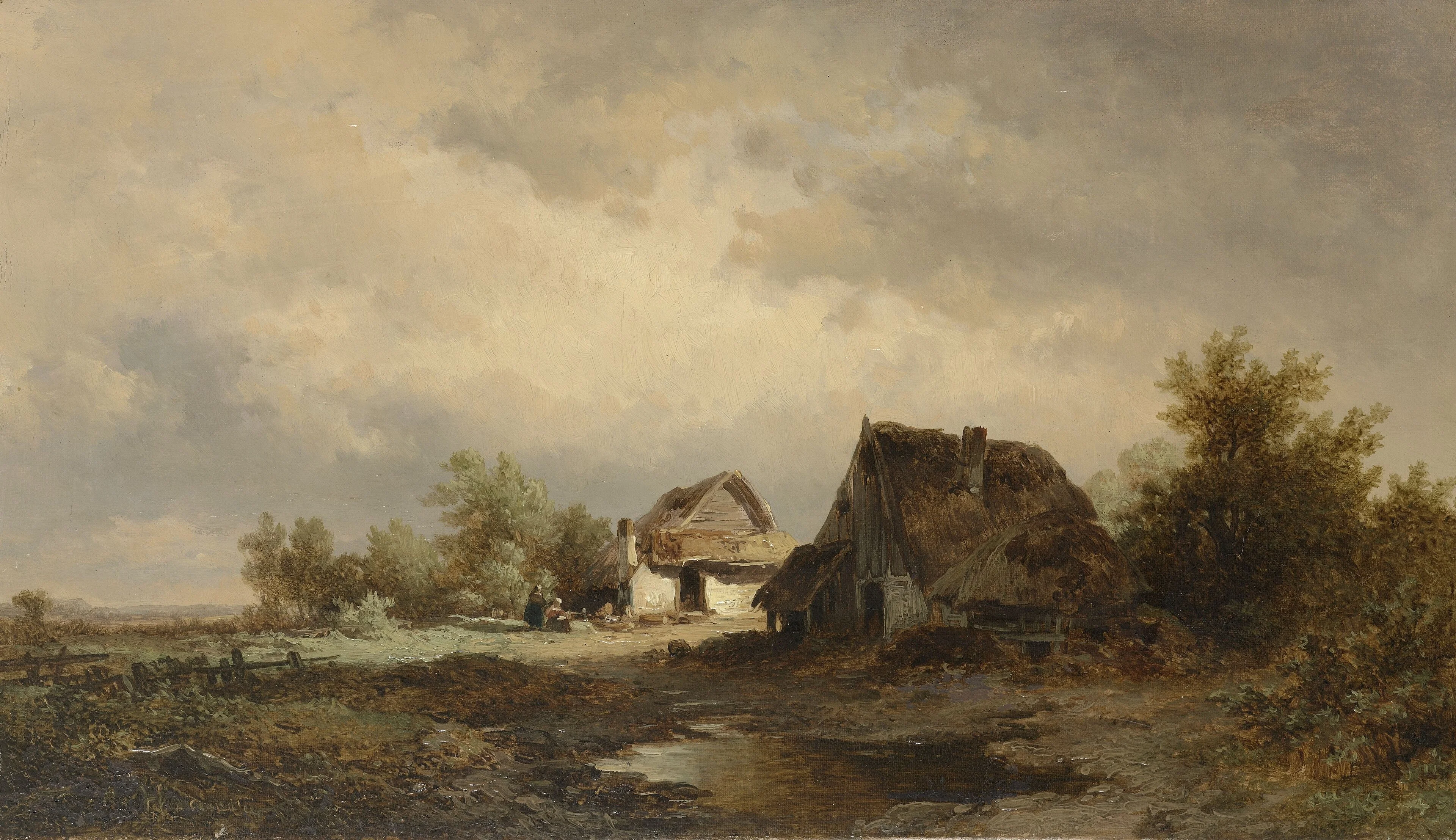 Landscape with Cottages on the Heath, detail