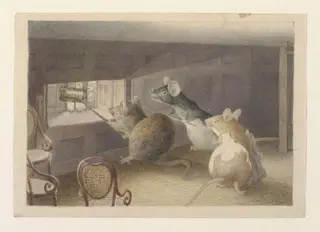 'Shall I come in, and cur off your threads?', by Beatrix Potter, watercolor, 1892