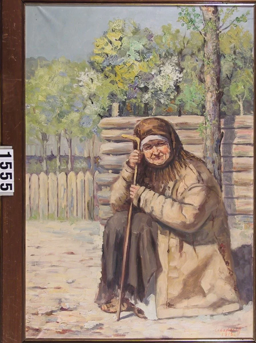 Bătrână șezând, detail