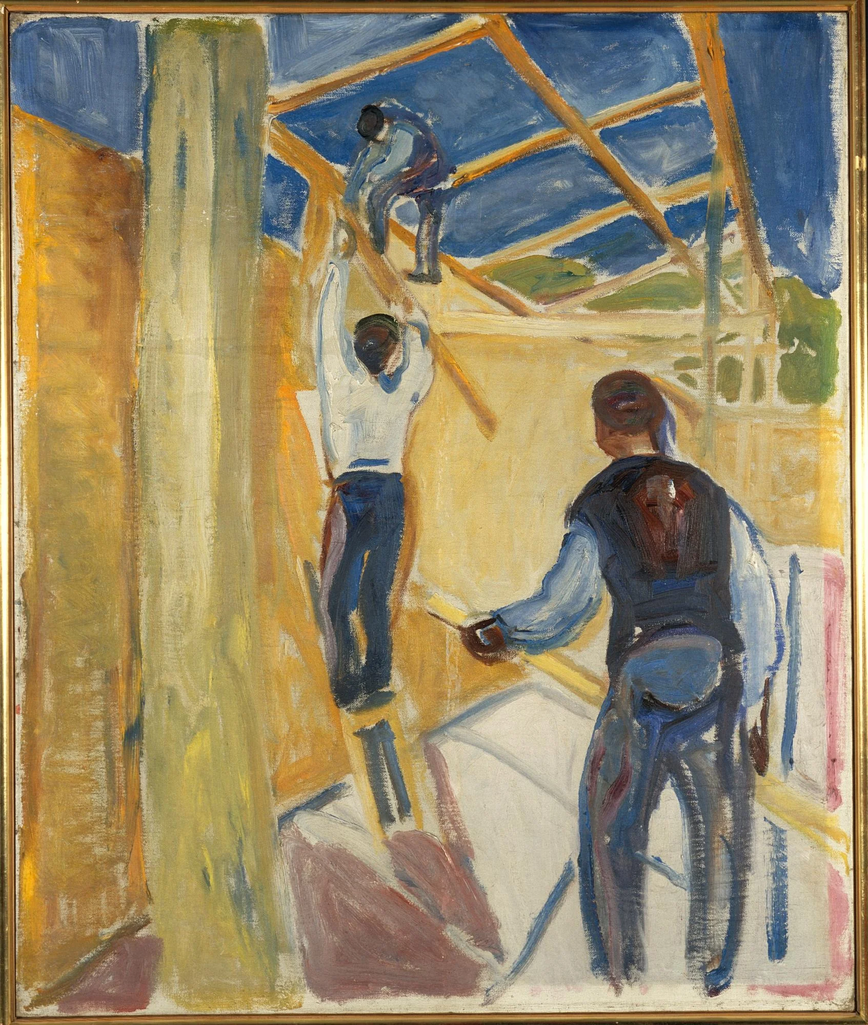 Building Workers in the Studio, detail