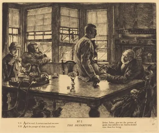 The Departure, by James Jacques Joseph Tissot, ink, 1882