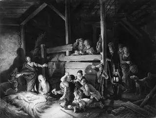 The Adoration of the Shepherds, by Christian Wilhelm Ernst Dietrich, oil, 1760