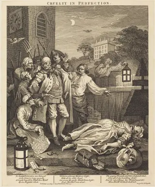 Cruelty in Perfection, by William Hogarth, ink, 1751