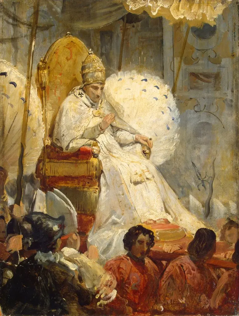 Ceremonial Carrying of Pope Pius VIII into the St Peter Cathedral in 1829, by Horace Vernet, oil, 1836