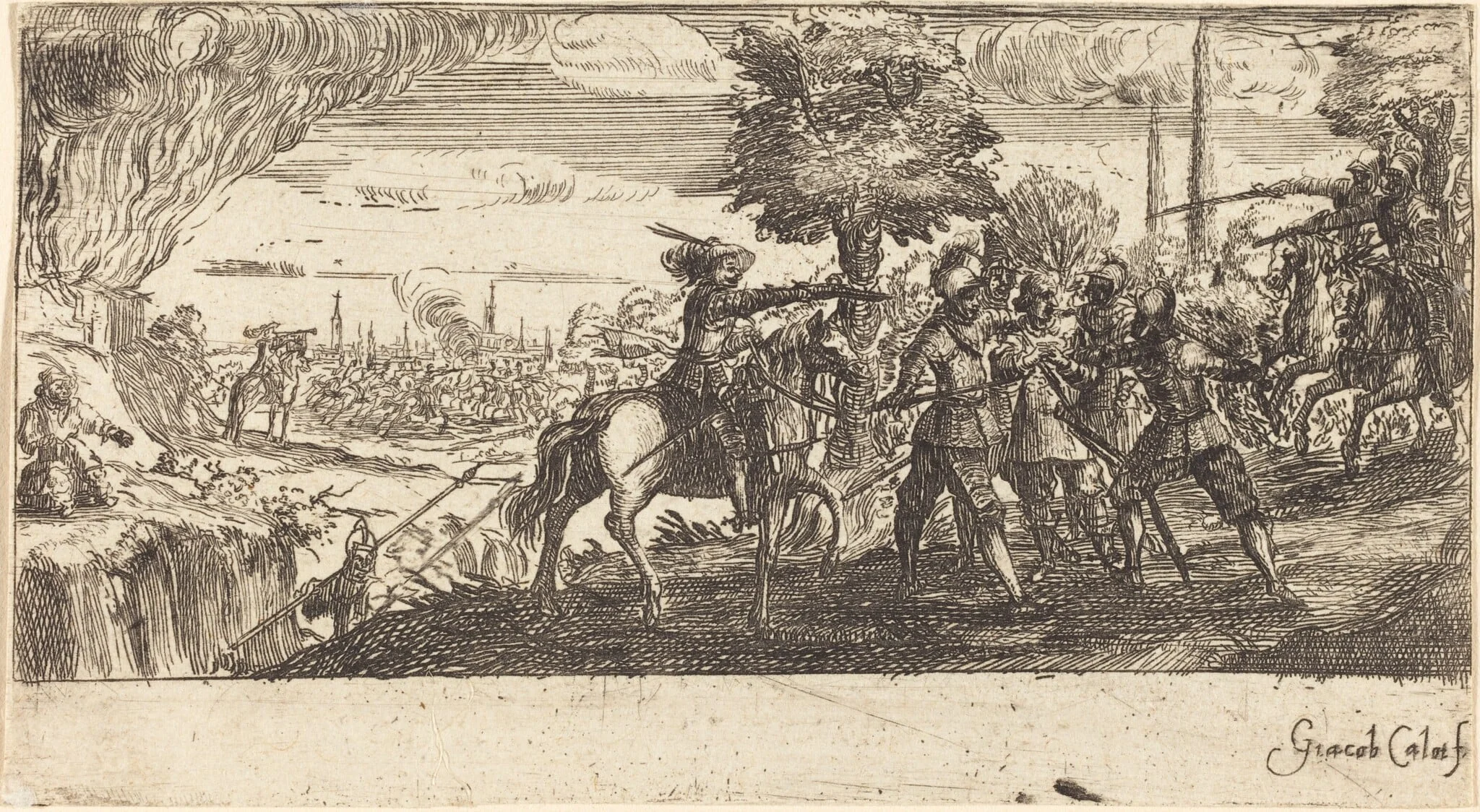 Landscape with Battle Scene, detail
