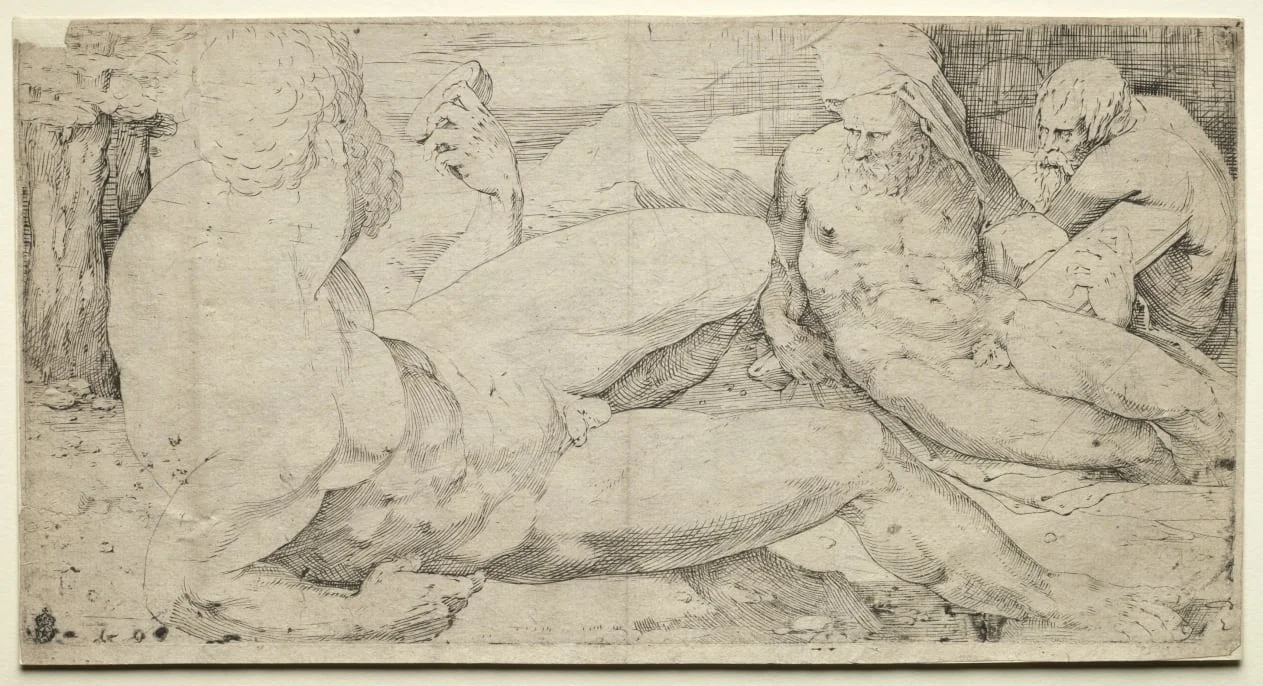Three Male Nudes, detail