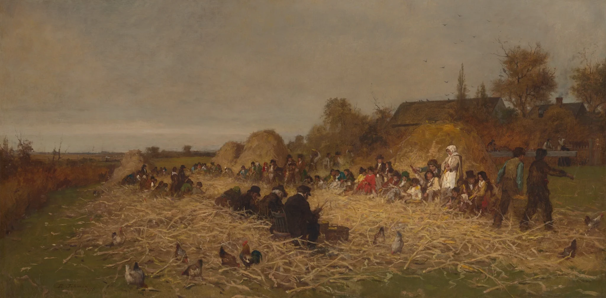 Husking Bee, Island of Nantucket, detail