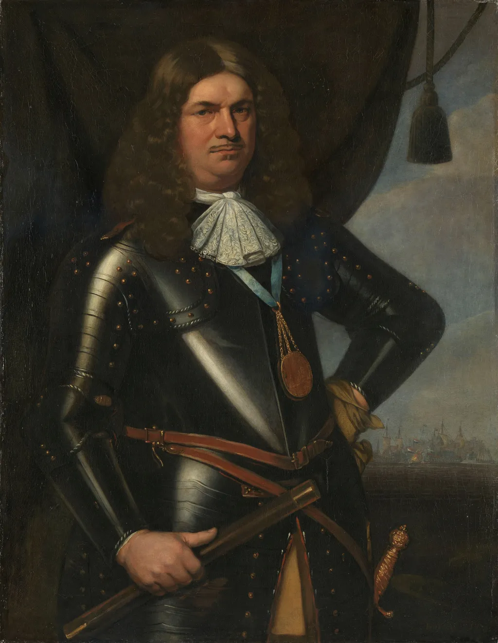 Adriaen Banckert (c 1620-1684), Vice Admiral of Zeeland, by Hendrick Berckman, oil, 1673