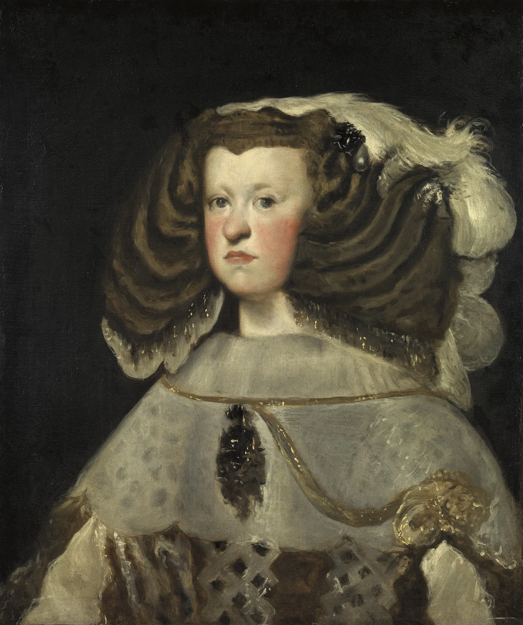 Portrait of Mariana of Austria, Queen of Spain, detail