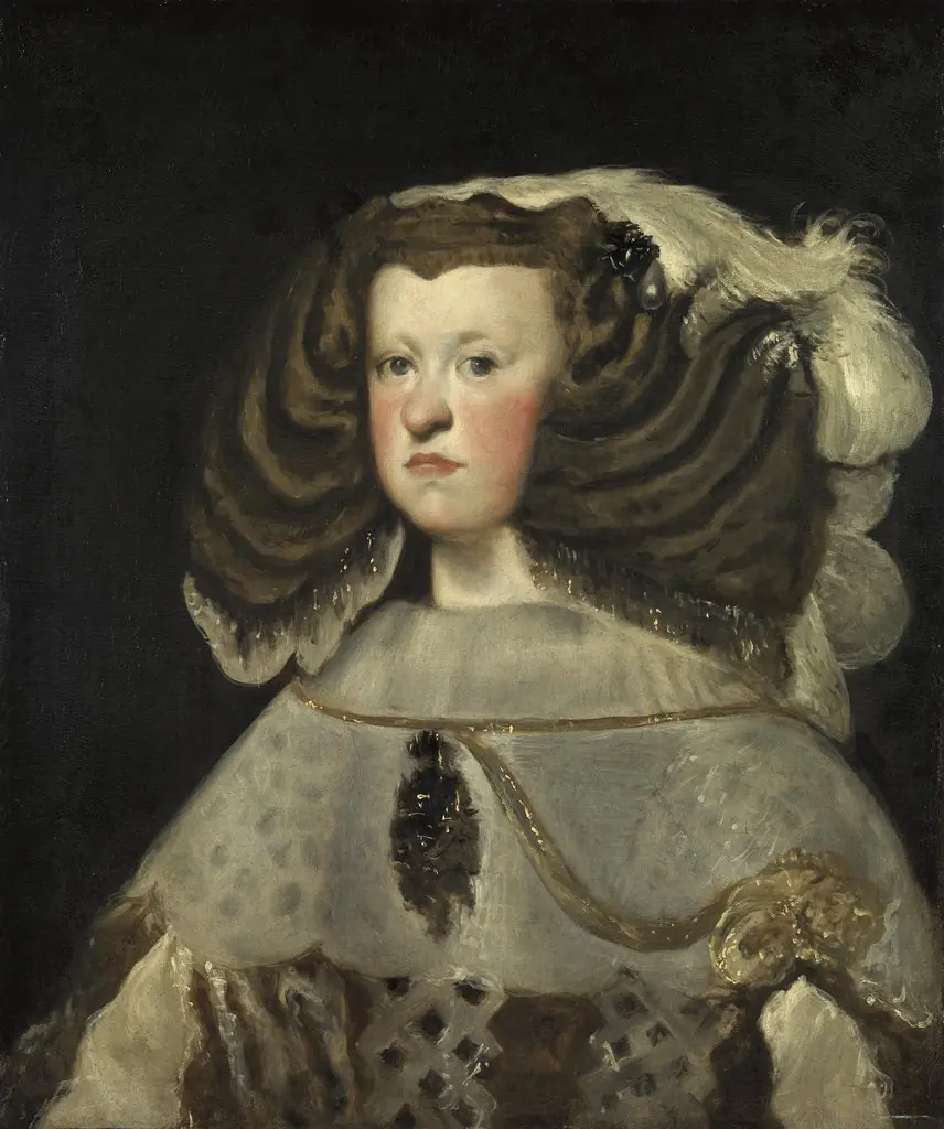 Portrait of Mariana of Austria, Queen of Spain, by Diego Velázquez, oil, 1655
