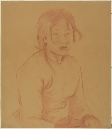 Peasant Girl, by Berthe Morisot, chalk, 1890