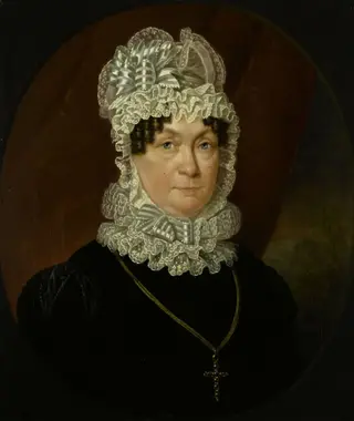Portrait of Ann Brander (died 1837), Wife of Job Seaburne May, by Jan Willem May, oil, 1823
