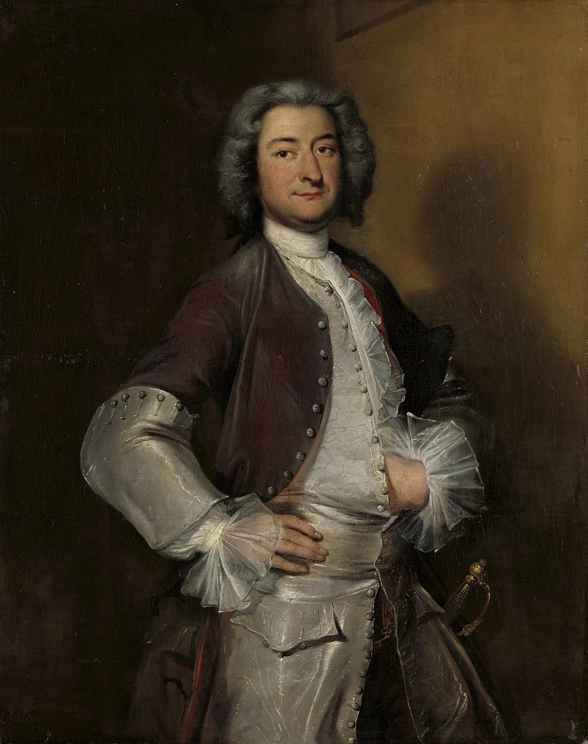 Portrait of Isaac Sweers, Chief Officer of Amsterdam and Governor of the Dutch East India Company, detail