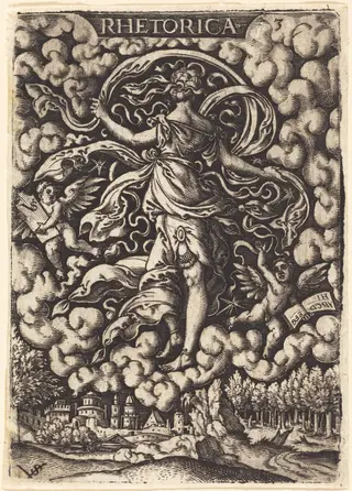 Rhetorica (Rhetoric), by Virgil Solis, ink, 1538