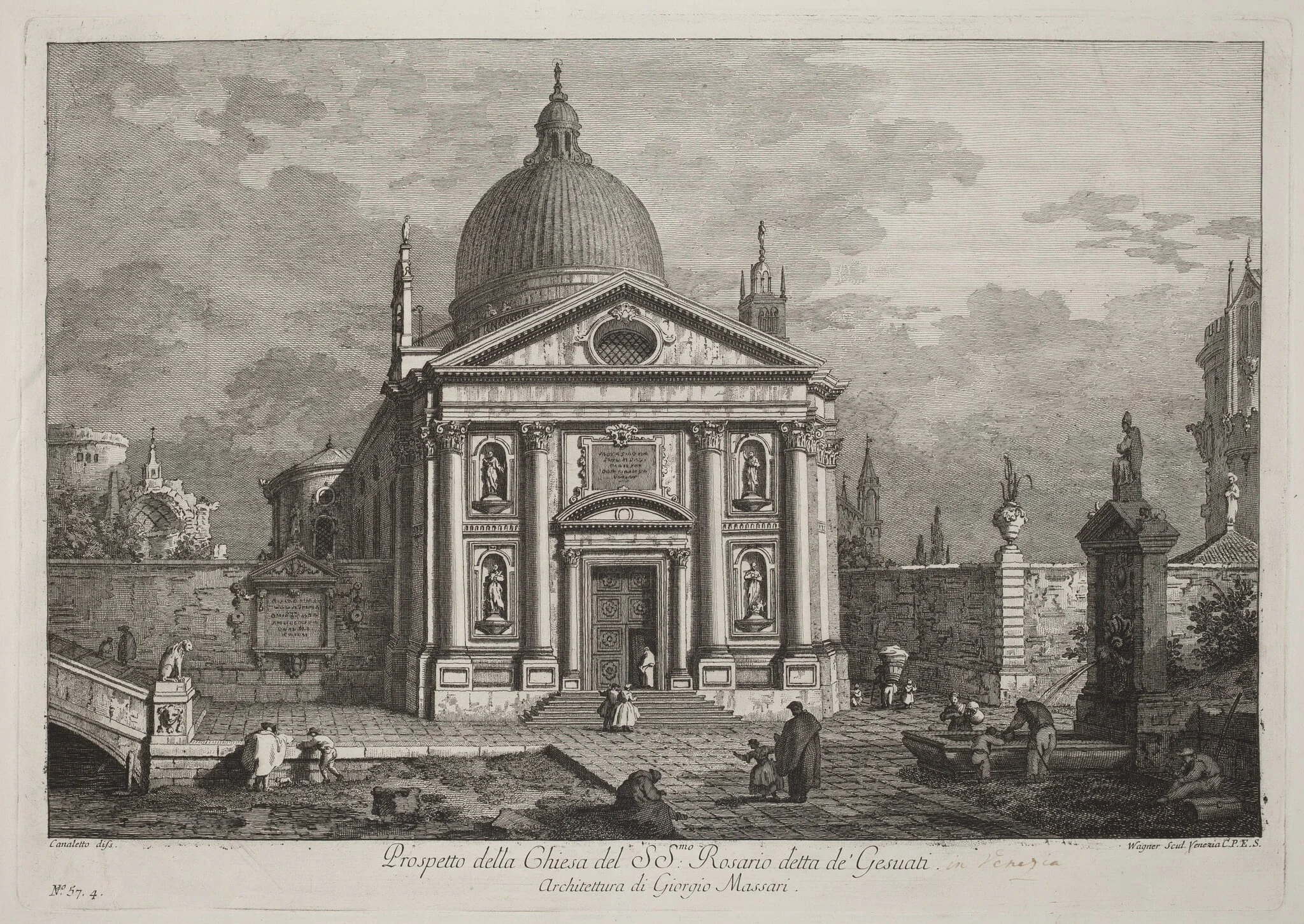 Prospetto della Chiesa del SS. Rosario detta de' Gesuati, detail