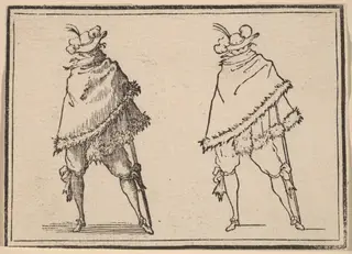 Gentleman Wrapped in his Mantle, by Edouard Eckman, ink, 1621