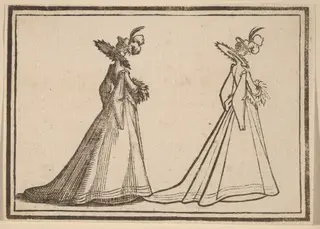 Lady in a Large Coat, by Edouard Eckman, ink, 1621