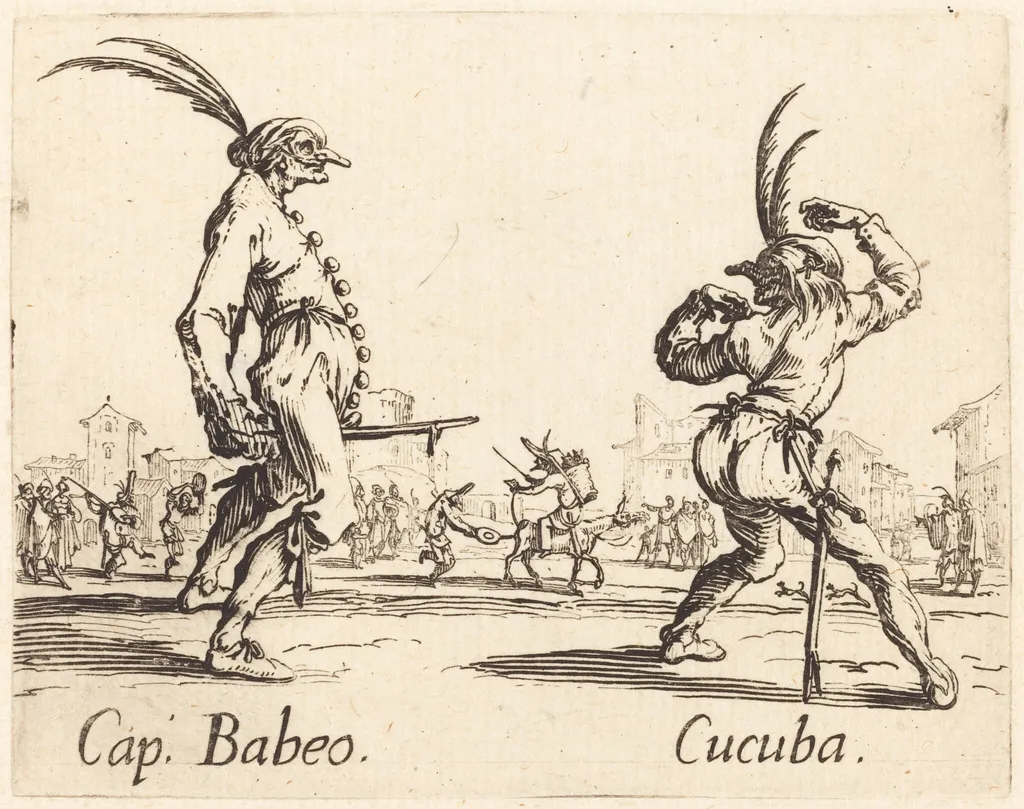 Cap. Babeo and Cucuba, by Jacques Callot, ink, 1622