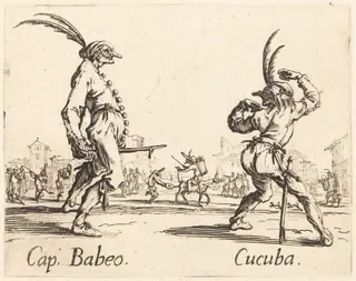 Cap. Babeo and Cucuba, by Jacques Callot, ink, 1622