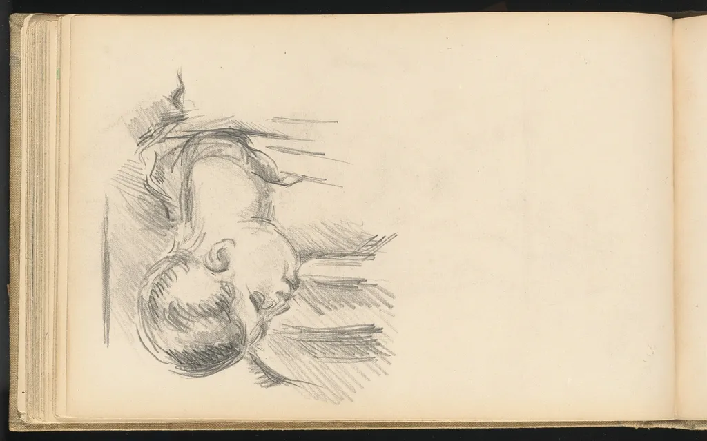 Man Bending Forward, by Paul Cézanne, graphite, 1884