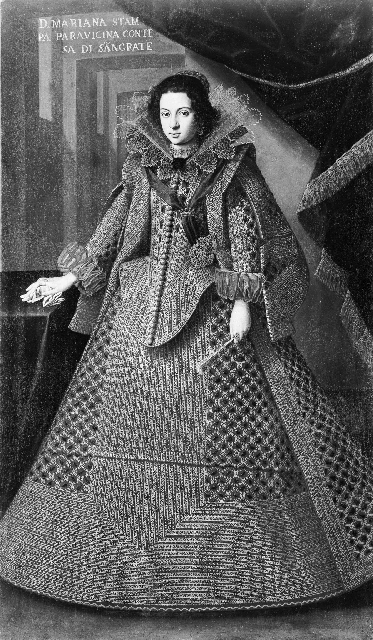 Doña Marianna Stampa Parravicina (born 1612), Condesa di Segrate, detail
