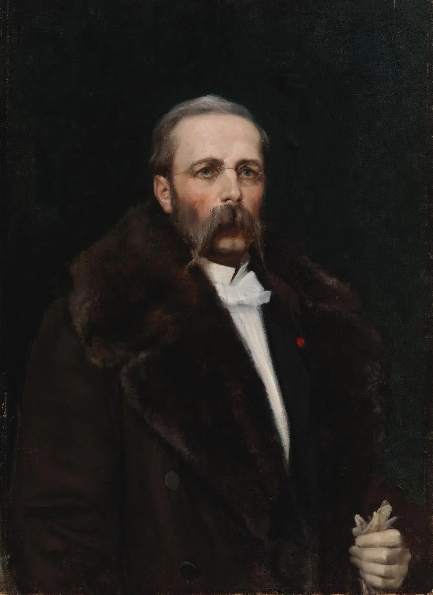 Taiteilijan isän ylijohtaja Carl Albert Edelfeltin muotokuva, detail