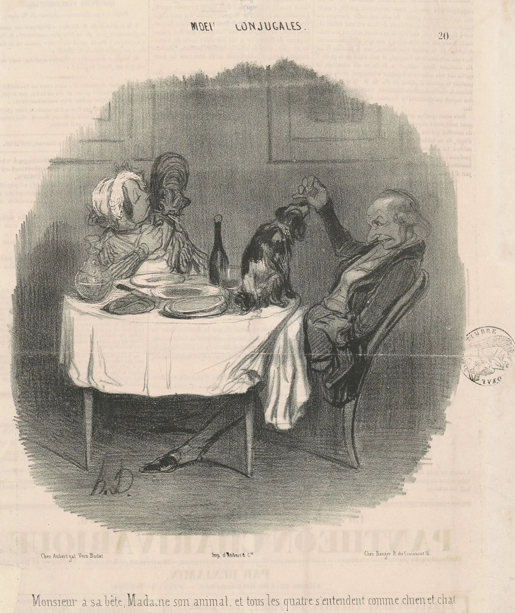 Monsieur a sa bête, Madame son animal..., detail