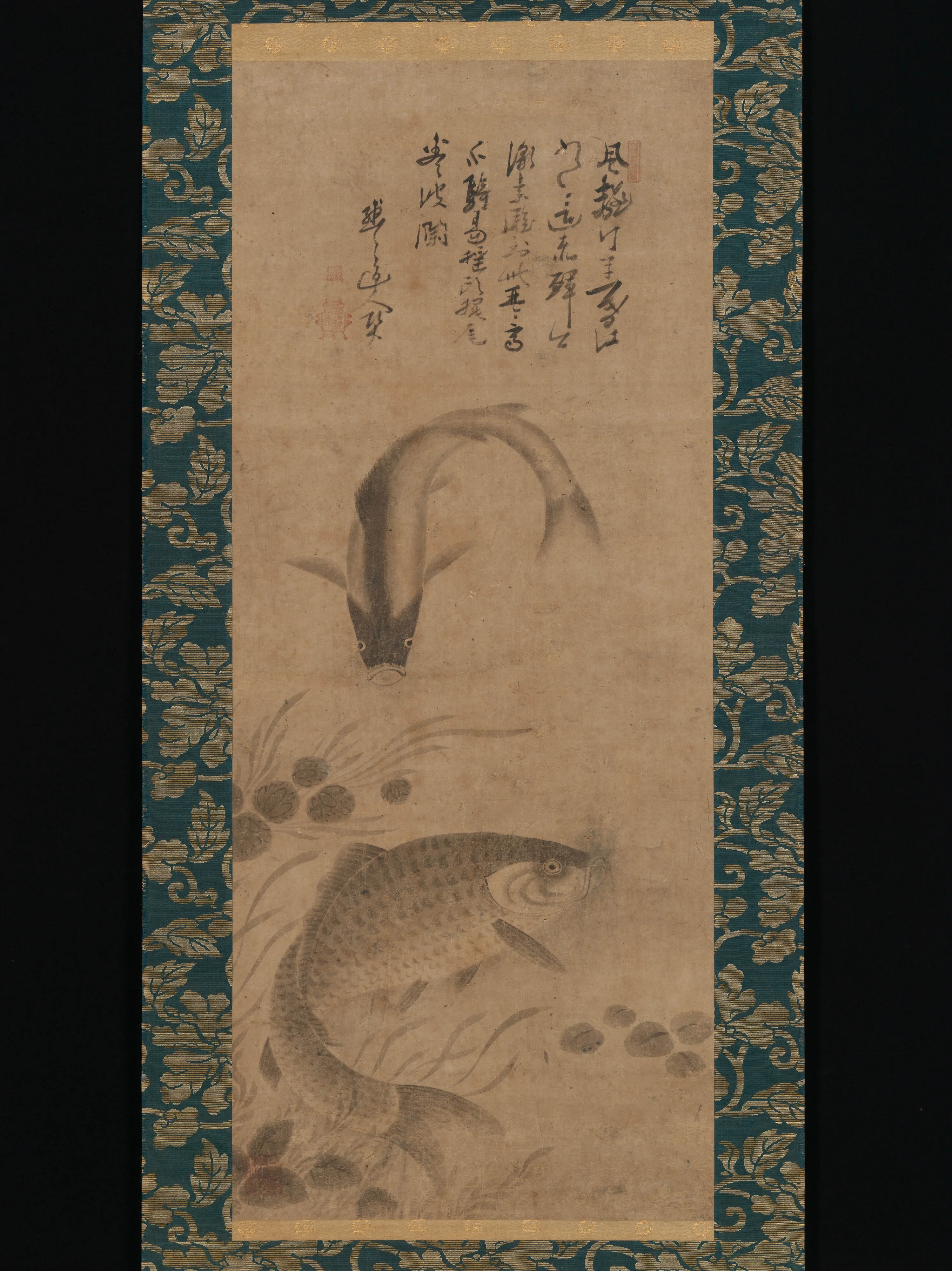 Carp and Waterweeds, detail