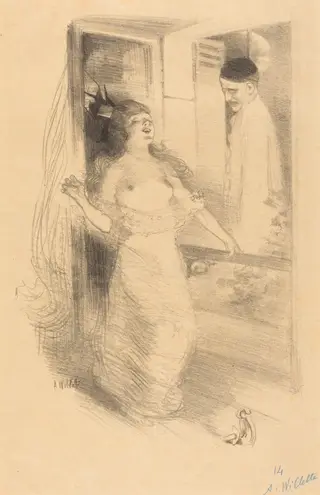 Hanging Clown (Pierrôt pendu), by Adolphe Léon Willette, ink, 1894
