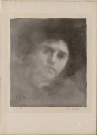 Mme Eugène Carrière, by Eugène Carrière, ink, 1893