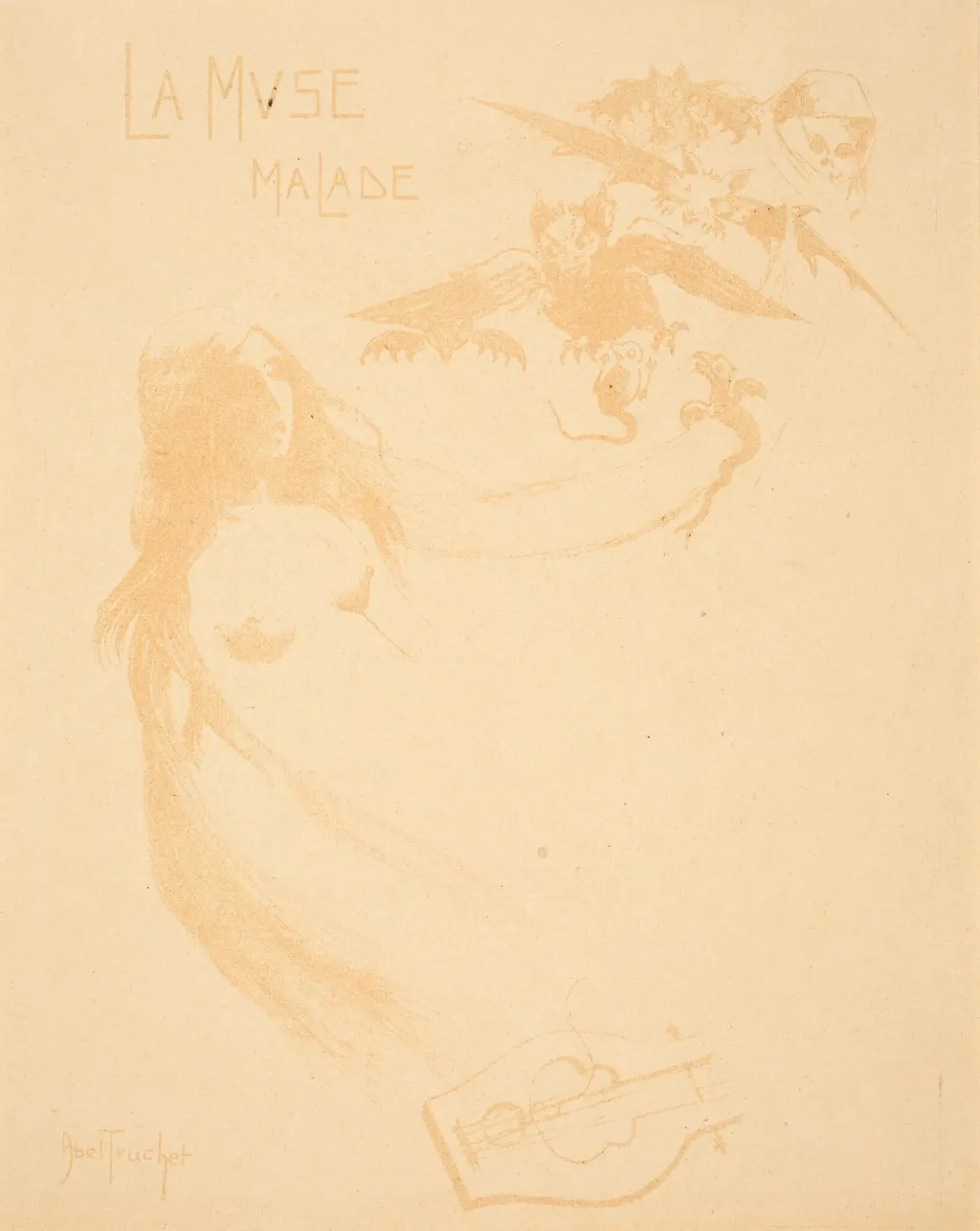 La Muse malade, by Abel-Truchet, ink, 1900