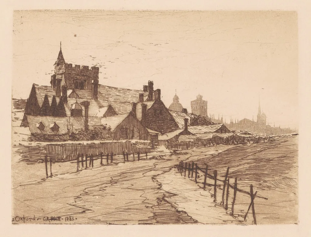 Oxford, by Charles A. Platt, ink, 1883