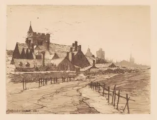 Oxford, by Charles A. Platt, ink, 1883