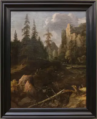 Norwegian Mountain Landscape, by Allart van Everdingen, paint, 1667