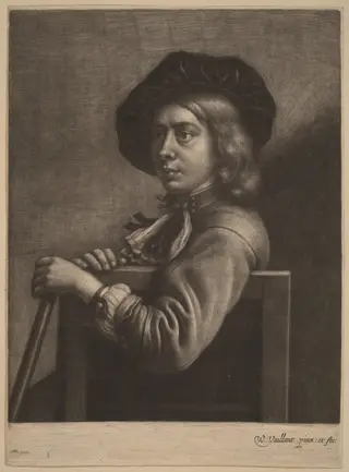 Self-Portrait, by Wallerant Vaillant, ink, 1650
