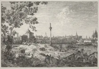 Imaginary View of Padua, by Canaletto, ink, 1740