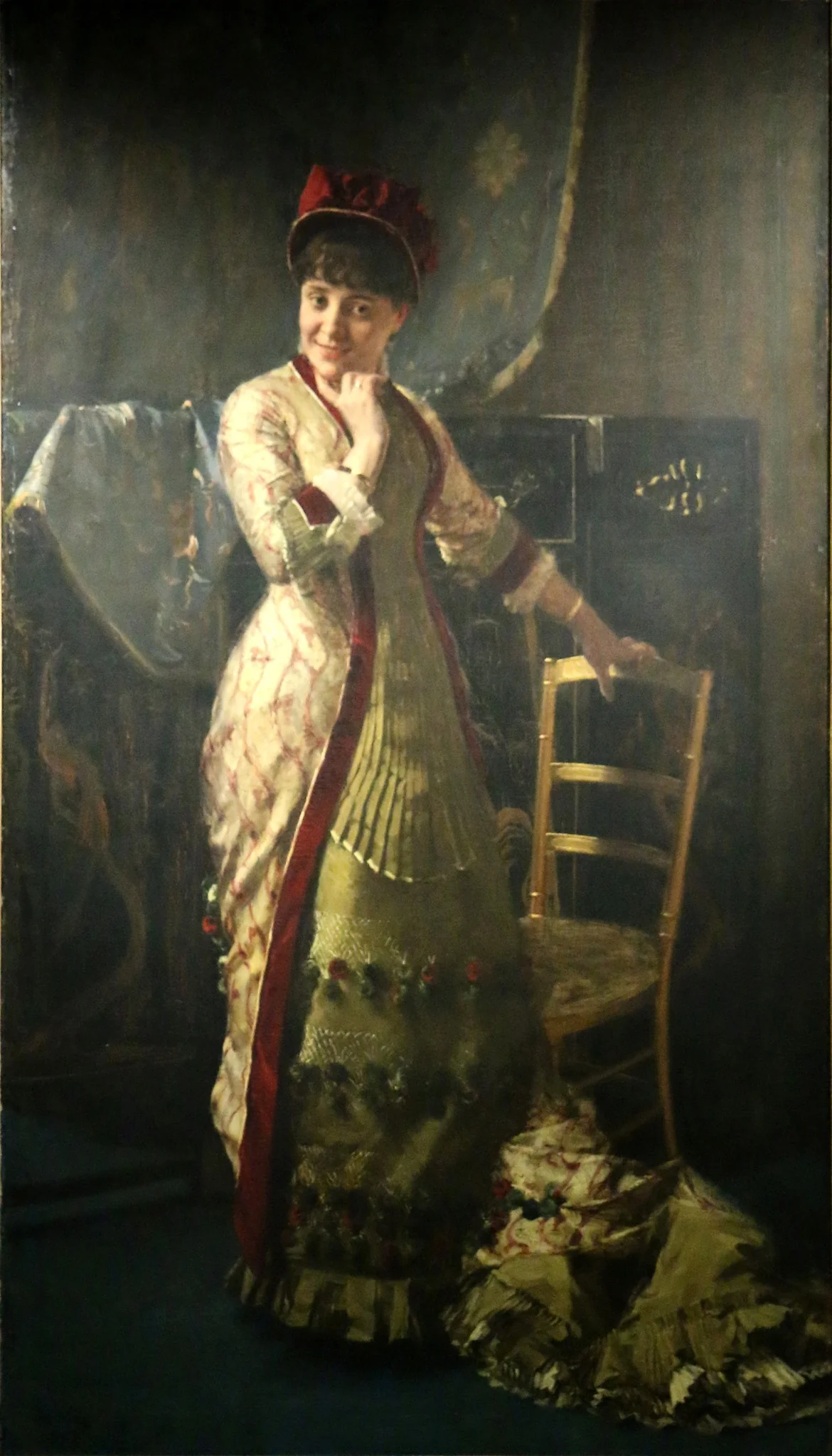 Portrait of Madame Judic during Act II of "Niniche", detail