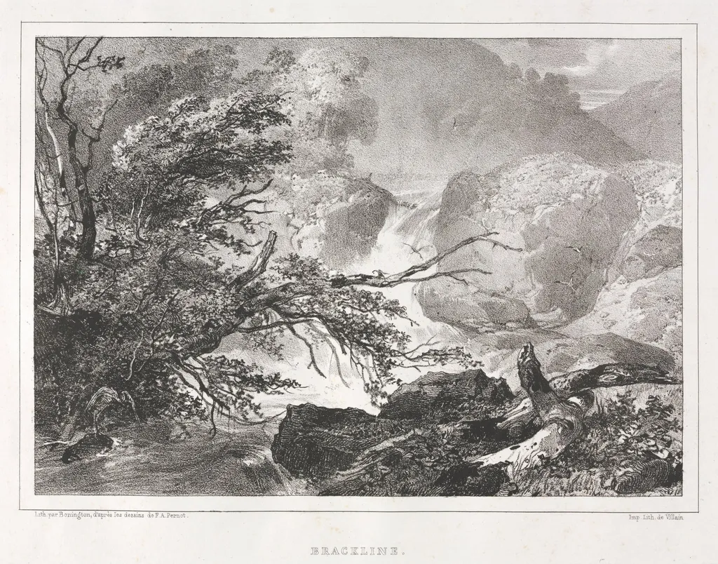 Picturesque Views of Scotland: Brackline, by Richard Parkes Bonington, 1826