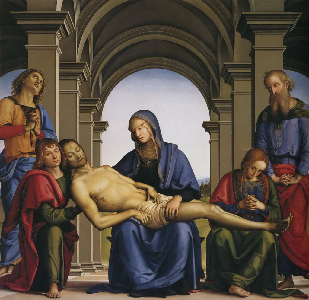Pietà, by Pietro Perugino, oil, 1492