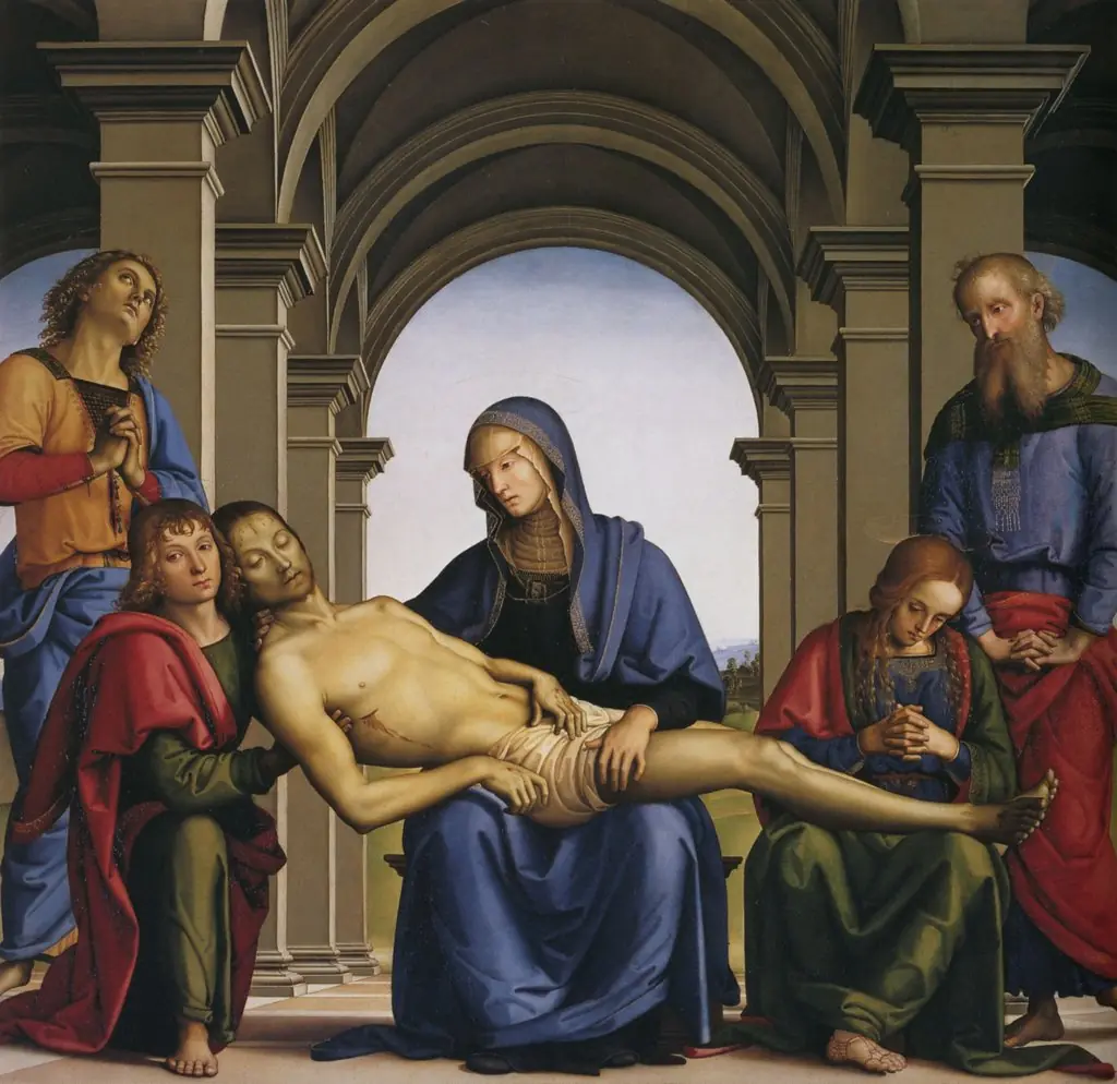 Pietà, by Pietro Perugino, oil, 1492