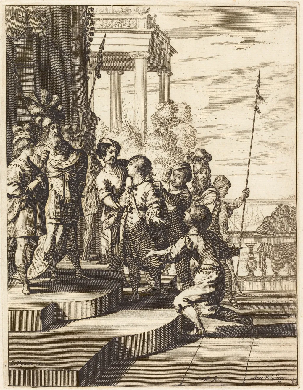 Illustration to Jean Desmarets' "L'Ariane", by Abraham Bosse, ink, 1639