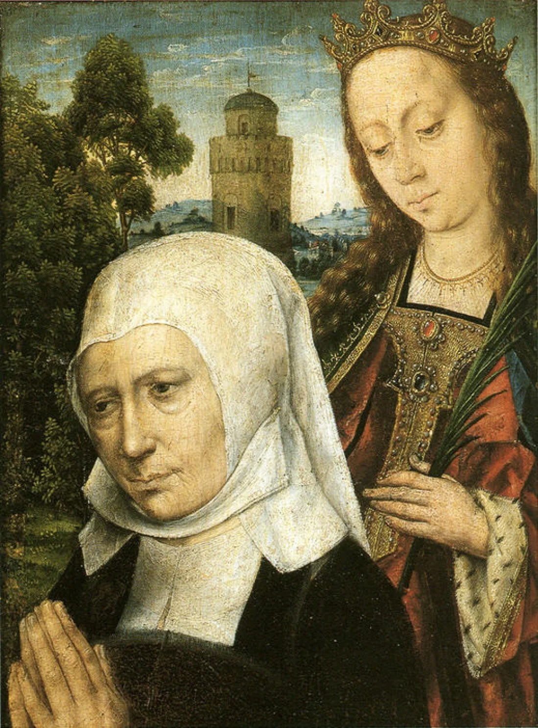 Donatrix with Saint Barbara, detail