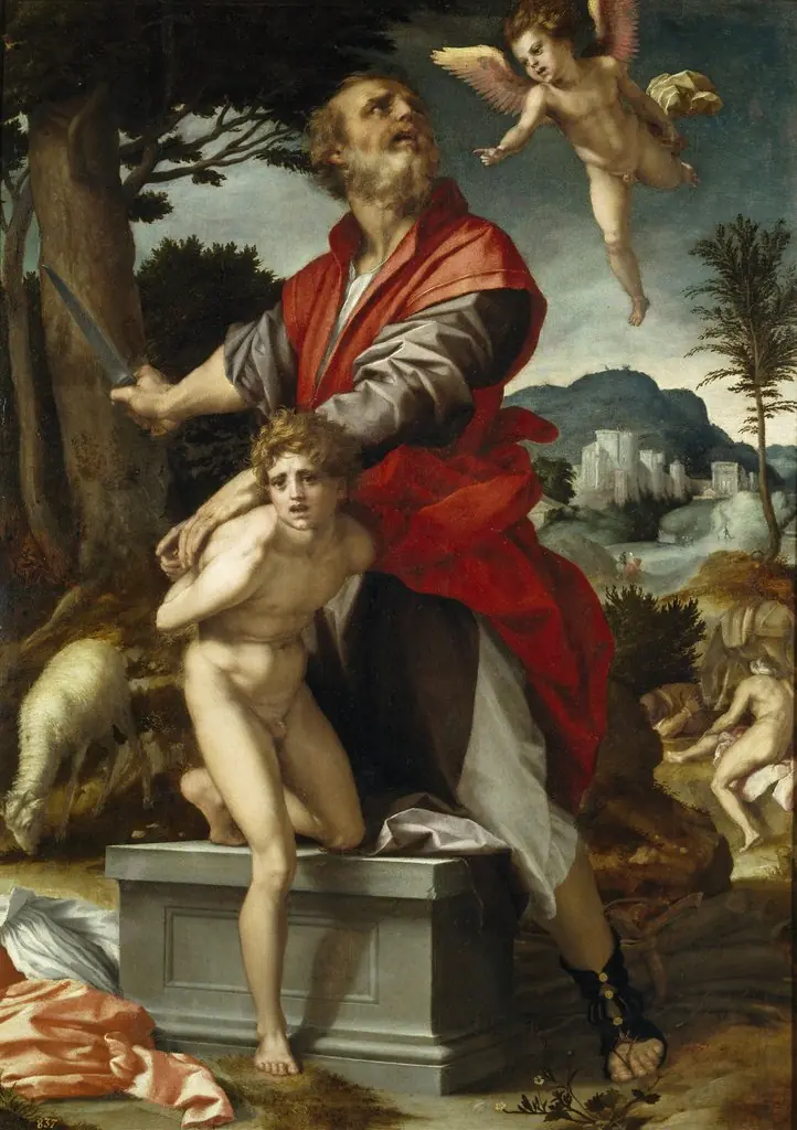 The Sacrifice of Isaac, by Andrea del Sarto, oil, 1528