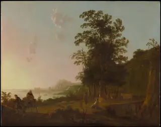 Landscape with the Flight into Egypt, by Aelbert Cuyp, oil, 1650
