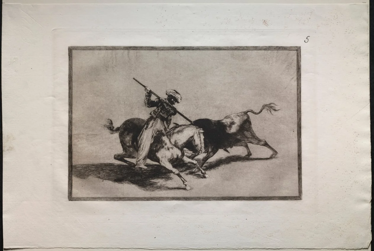 Bullfights: The Spirited Moor Gazul is the First to Fight According to the Rules, detail