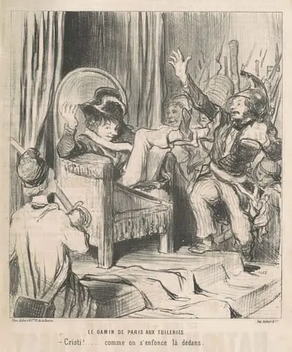 Le Gamin de Paris aux Tuileries, by Honoré Daumier, ink, 1848