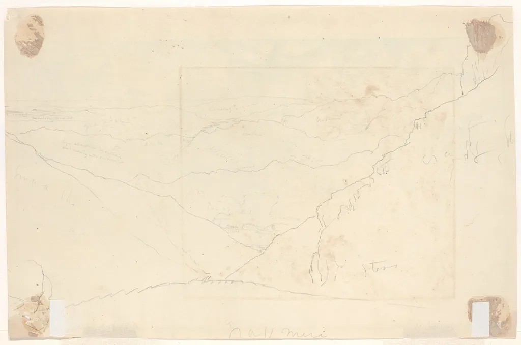 Mountain Landscape [verso], by Thomas Cole, graphite, 1828
