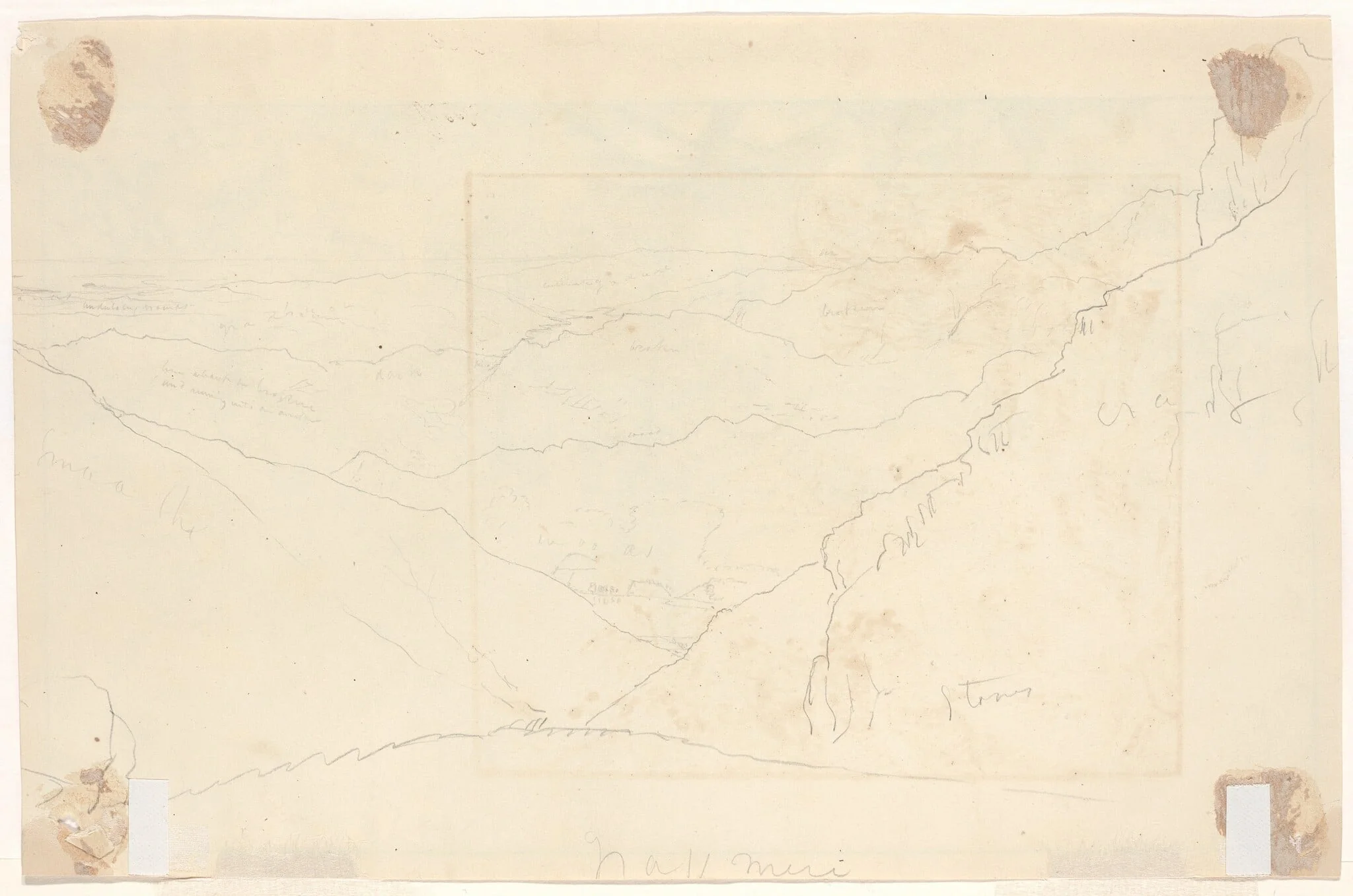 Mountain Landscape [verso], detail
