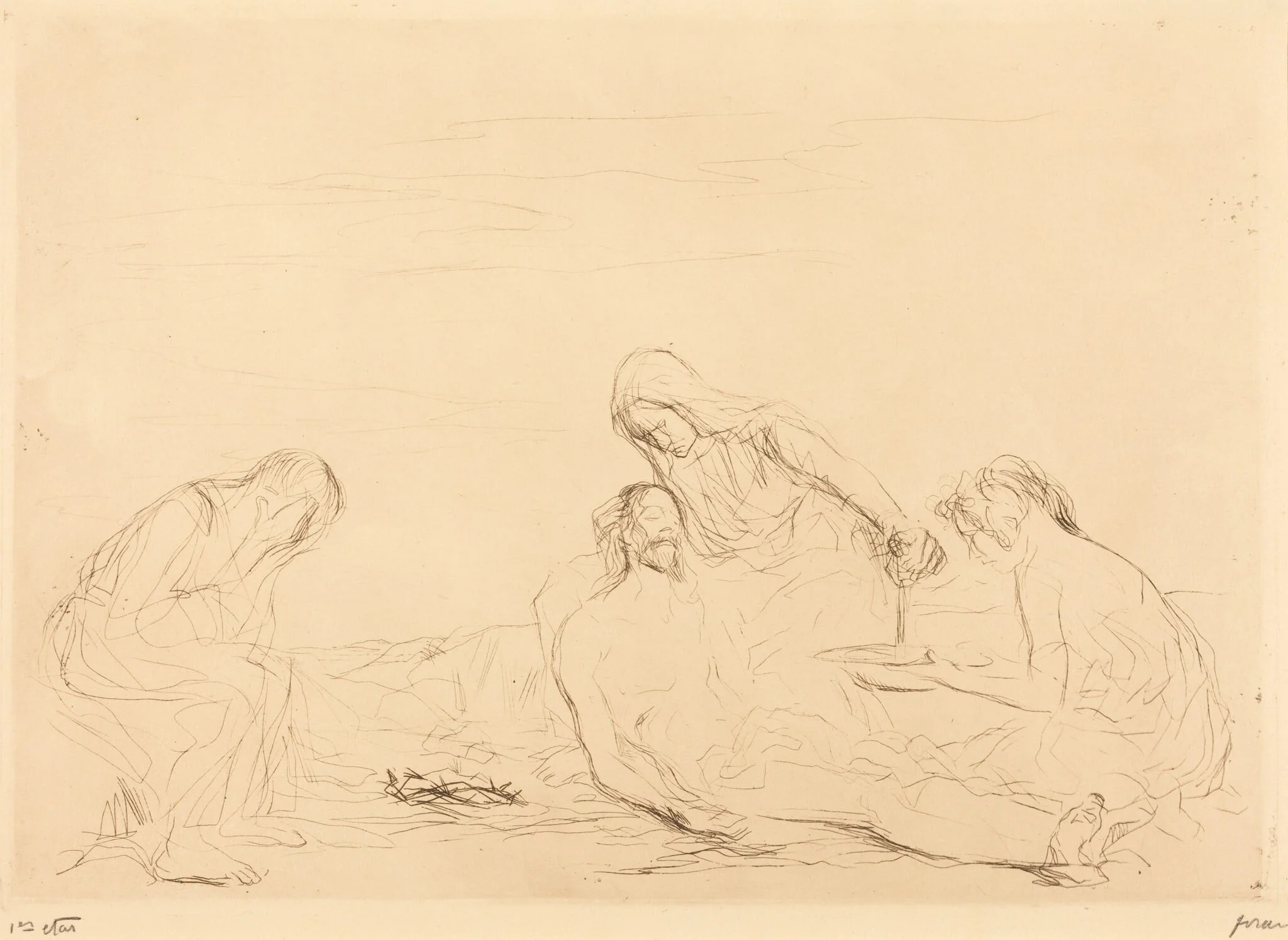 Pietà (3e planche) (Pietà) (third plate), detail